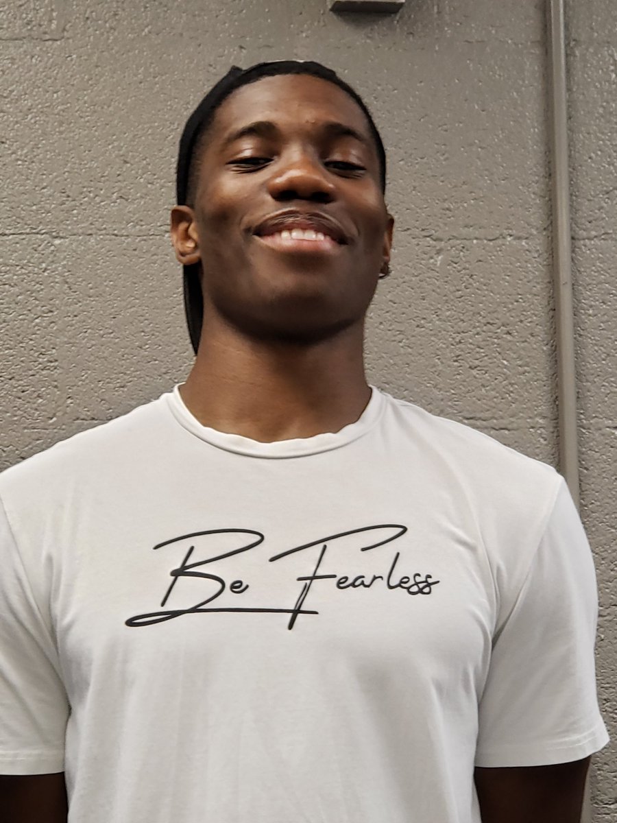 Brucebasketball's tweet photo. Our guy @Rueadale got a new shirt! "Be Fearless"  I like it! @javerlewis @NEOManagers @CheyannePetty https://t.co/9cMVKi8v2L