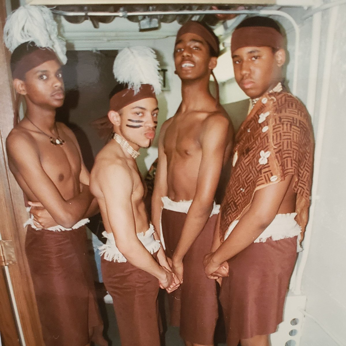 act_1990's tweet photo. #AsanteFlashback Doug, Steve, Ramon and Terrance!! Don't worry, the muscles eventually came later!!! #middlepassage #asantememories #Asante30 #asantechildrenstheatre https://t.co/9xZswXgBdT