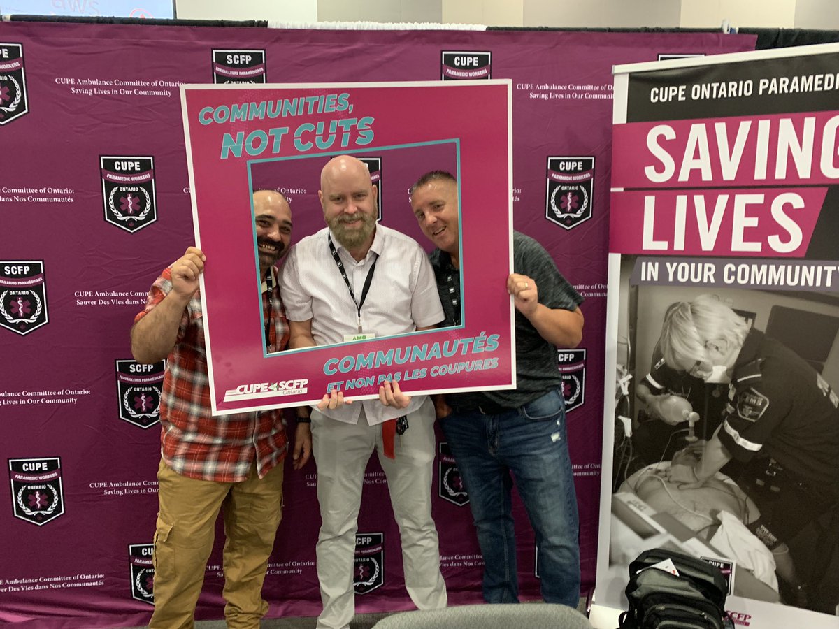 CACOParamedics's tweet photo. Stop by booth 327 to learn about the important work Paramedics/Communications Officers do in your communities #CommunitiesNotCuts #SayNoToPrivitization #KeepParamedicsPublic @CUPEOntario @AMOPolicy https://t.co/pCdcIzIxuI