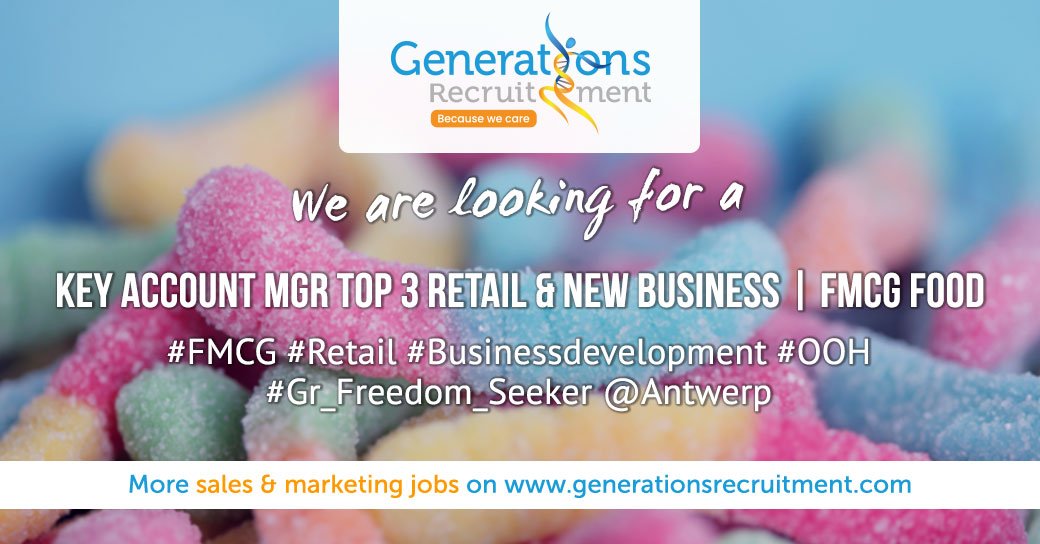GR_Brussels's tweet photo. We are looking for a KEY ACCOUNT MANAGER Top 3 Retail &amp; New Business | FMCG Food
Apply now! https://t.co/ft9lApsr26

#fun #FMCG #Retail #Businessdevelopment #OOH #hiring #recruiting #newjob #jobopportunity #career #generationsrecruitment #Gr_Freedom_seeker @Antwerp https://t.co/a78vfJGkag