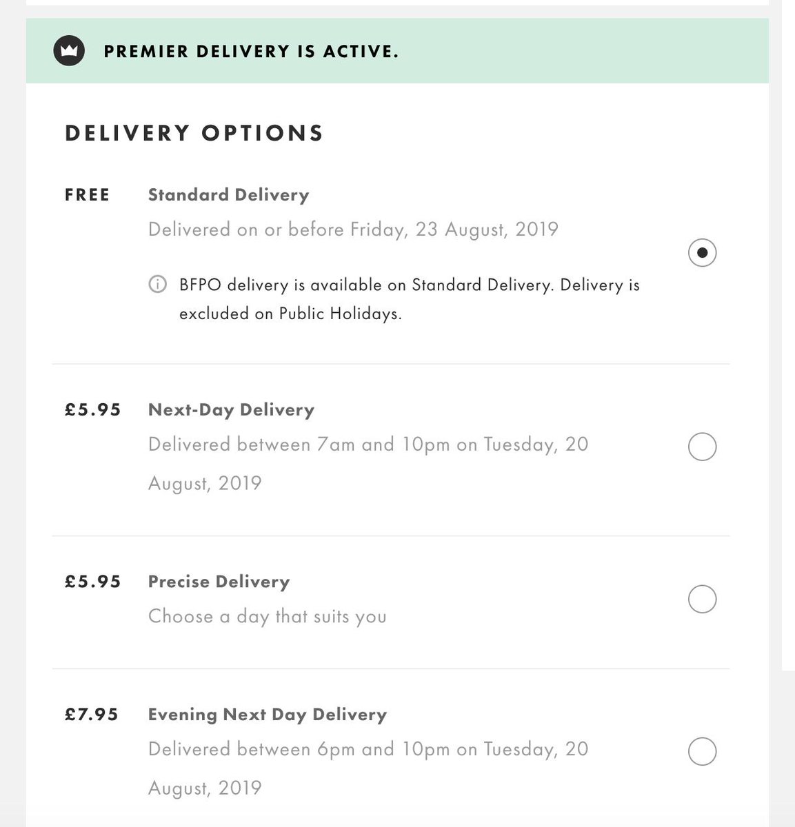 powerdripper's tweet photo. Yo @ASOS can someone please explain this to me? Paid for premier delivery but it is not an option @ASOS_HeretoHelp https://t.co/Kc8cw4Yn6c