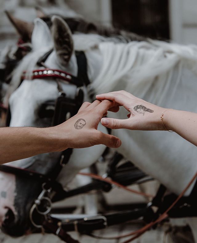 youngandsmitten's tweet photo. Because of the 189th birthday of emperor Franz I. we visited the „Fiaker“ horses in Vienna for a stroke with our Franz and Sissi tattoos as accessoires. 🐎 .
.
.
.
#tattooinspiration #tattoo #tattooideas #tattoogirls #temporarytattoo #temporarytattoos #illustration #art #desi… https://t.co/AURtqg3MKi
