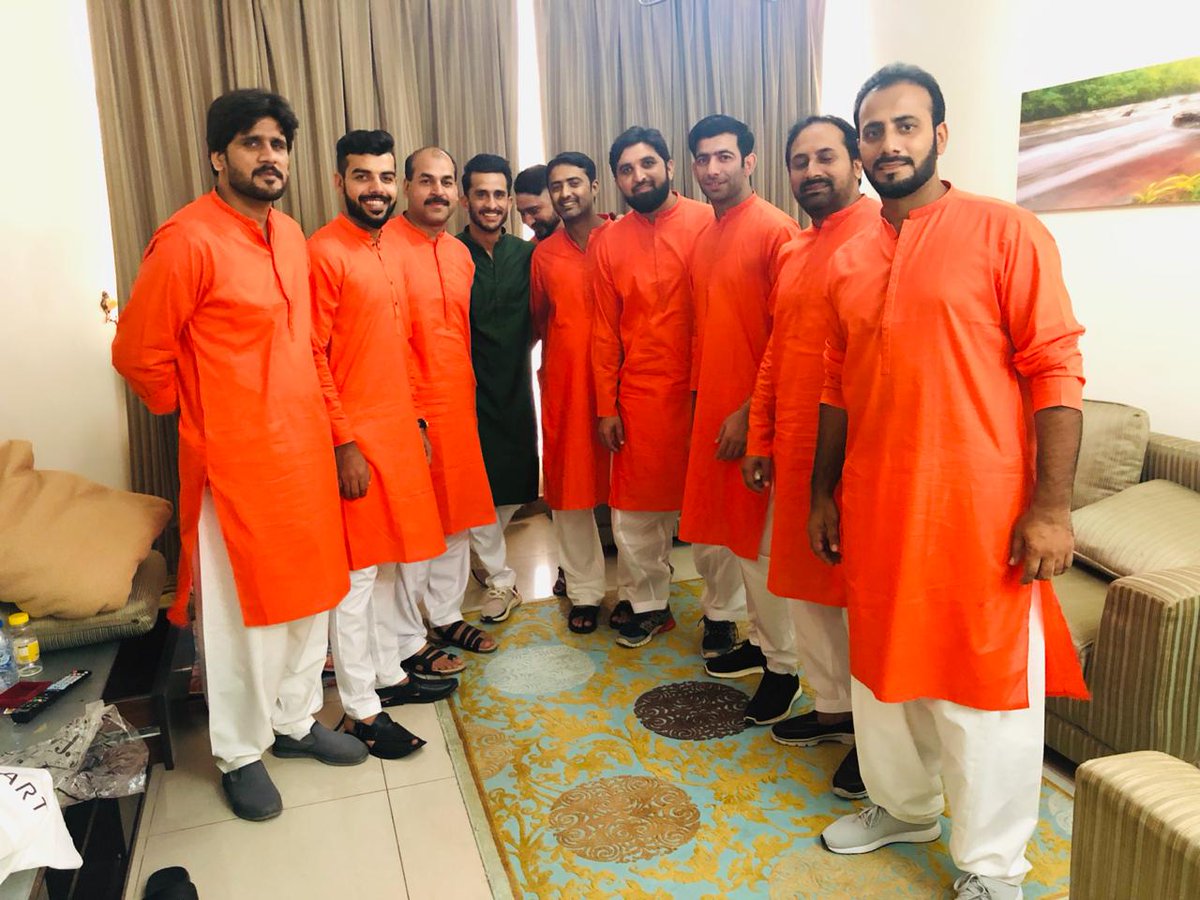 X E E H A N All Set For Mehndi Of Realha55an In Gujranwala Hassan Ali Is Wearing Green White Shalwar Qamiz While His Friends Are Wearing