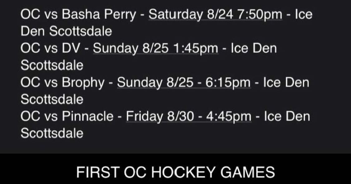 First OC Hockey games of the 2019-2020 pre-season