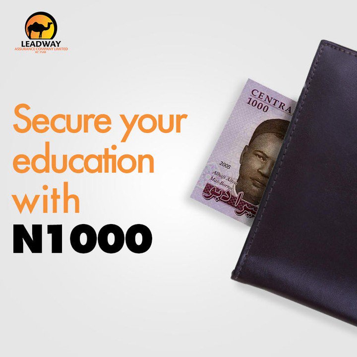 LeadwayInsure's tweet photo. Looking for more value with N1k?
#With1k monthly, the Leadway Student Protection Plan lets you complete your higher education in the event a loved one such as a parent/guardian passes away.
Click the link in bio to get started. #CommonSense #GetLSPP #Leadway #InsuringHappiness https://t.co/qweh2w40sB
