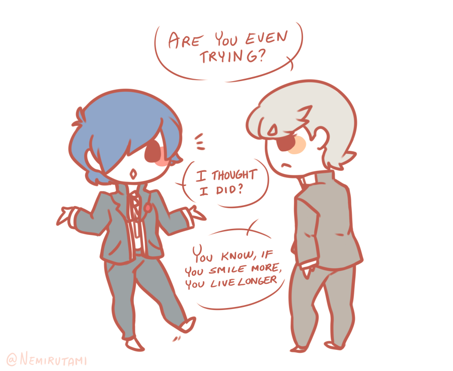 NemiruTami's tweet photo. Hire Minato Arisato for all your reality checking needs, the bidding starts at 3k yennies. https://t.co/hHkB7LLGkQ