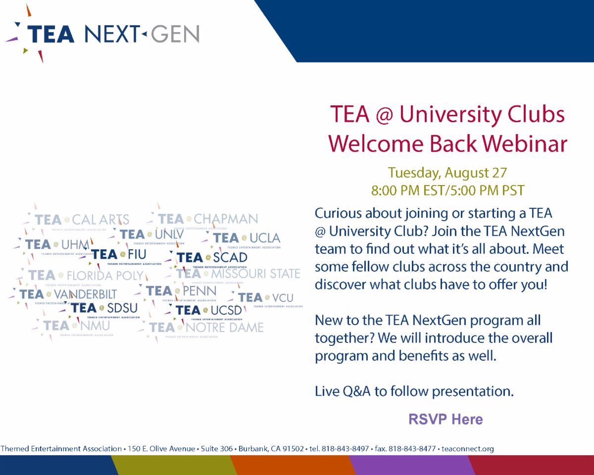 TEA NextGen: TEA @ University Clubs Welcome Back Webinar dlvr.it/RBMgDp