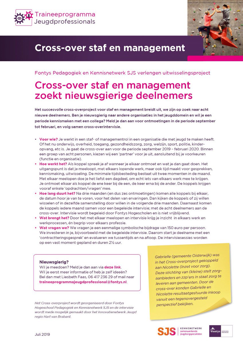 Ben jij geïnteresseerd in een kijkje bij de buren? Hou jij van een uitdaging? Er gaat een nieuwe cross-over van start en jij kan deelnemen!