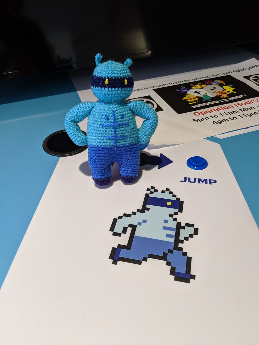 RebeccaReizner's tweet photo. I have brought the best @KillerQueenGame character into the 3D world. Say hello to blue abs. #killerqueen #blueabs #crochet https://t.co/zBELNnMxtx