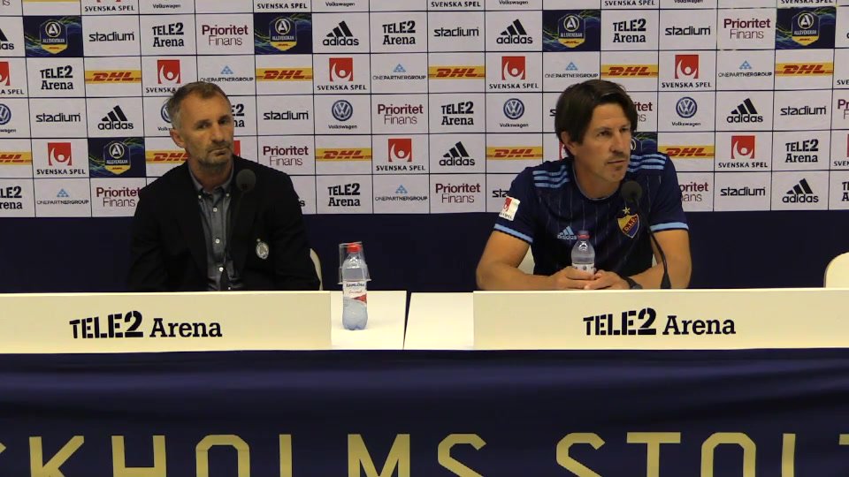Presskonferensen efter DIF - AFC Eskilstuna: Thomas Lagerlöf och Nemanja Miljanovic kommenterar matchen efter 3-0 till Djurgården på Tele2 Arena. Read more diftv.se/video/pk-afc--…