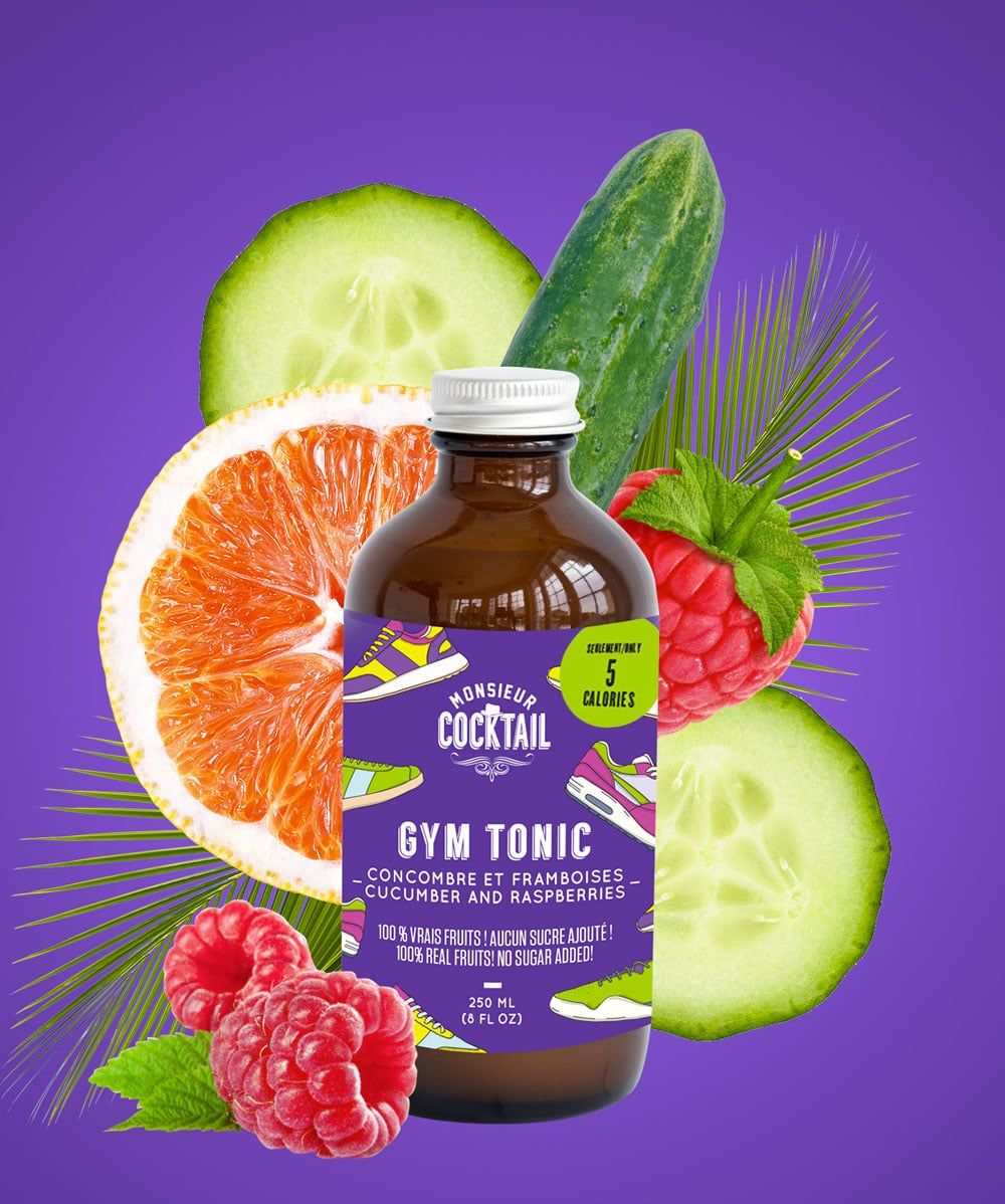 IdeeCadeauQC's tweet photo. Un petit Gym🏃 Tonic au prochain apéro? Vous avez bien lu! Seulement 5 calories seulement par portion. Saveur étincelante concombre et framboise. 
À découvrir :
https://t.co/ogtFadQk8D
#GYMtonic #gintonic #framboise #concombre #idéecadeau #cocktail #mocktail #produitquébécois https://t.co/9vYtzxaQET
