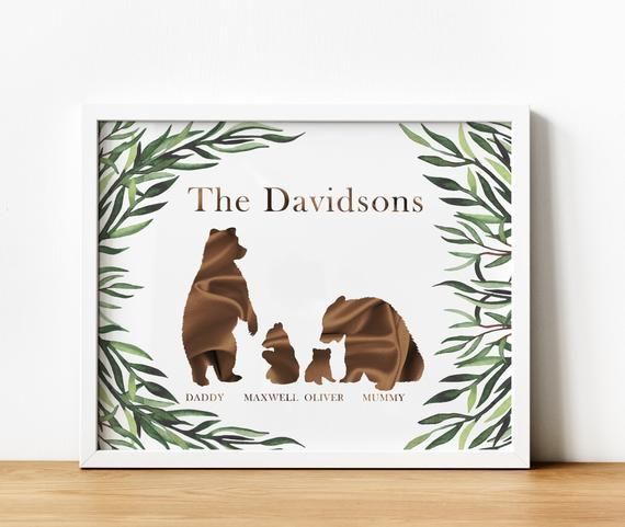 thoughtfulpaper's tweet photo. Just Pinned to The Thoughtful Keepsake Co: This family name sign is a beautiful keepsake gift for yourself or someone else.  There is only the bear designs pictured available (2 sets of parent and child bears) and you can personalise by adding the family… https://t.co/kOWamWXa9s https://t.co/0Iz0Kwvuxj