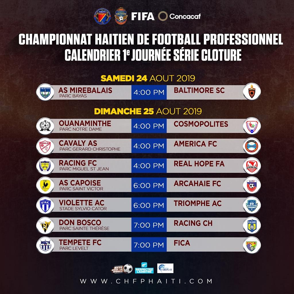 fhfhaiti's tweet photo. Yon KOUDÈY sou 1e JOUNEN CHANPYONA NASYONAL la🙌🏾 #8MATCH #16EKIP #1KOUP #SÉRIECLÔTURE #CHANPYONANASYONAL🏆
FHF2019 #saison2019 #YonLòtNivoFoutbòl  #KITEBOULLAWOULE⚽🇭🇹 https://t.co/QWCzVgLbDS