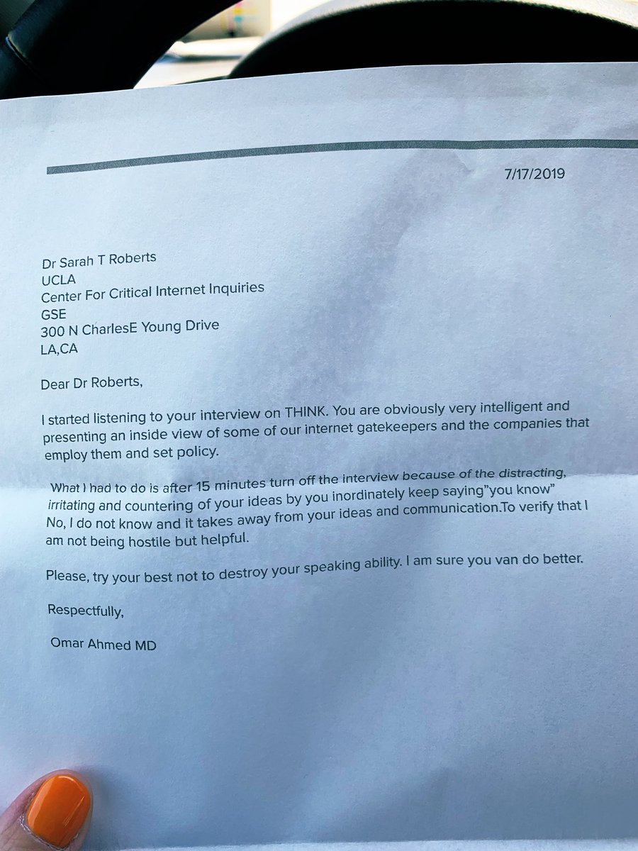 ubiquity75's tweet photo. Omar Ahmed, MD, of Dallas, TX, took time out of his busy schedule to let me know that he’s sure I “van” do better. https://t.co/fOQOcFLePA