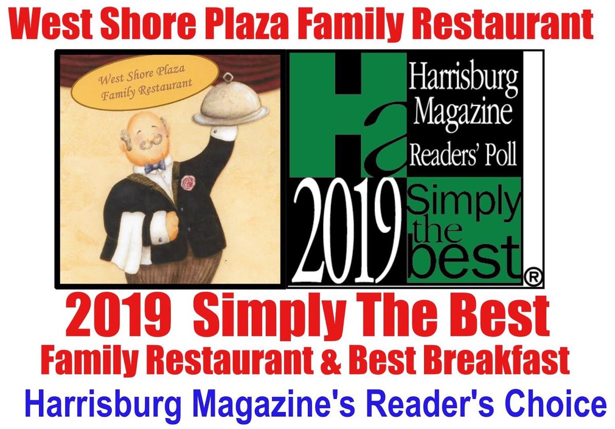 WSPlazaPA's tweet photo. Give it up for two of our #WSPShopSmall destinations—@knovingerjewels and West Shore Plaza Family Restaurant—on being recognized by @HarrisburgMag as 2019 #SimplyTheBest!
Give this post a thumbs up to show our #WSP family members how excited we are for them. Way to go! https://t.co/UVvMRr2VNk