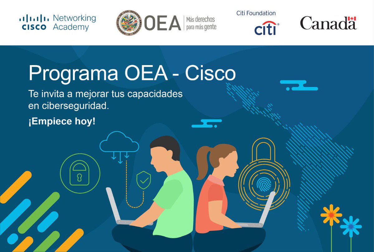 OEA_Cyber's tweet photo. ¿Quieres capacitarte en #ciberseguridad? Aprovecha estos cursos gratuitos de @OEA_oficial y @Cisco_LA para mejorar tus capacidades. @EscuelaOEA @Citi Foundation @CanadaFP @CiscoNetAcad 

Comienza HOY mismo!

+info y Registro👉 https://t.co/ZRyt0KuV8d https://t.co/tpe6KkUO8z