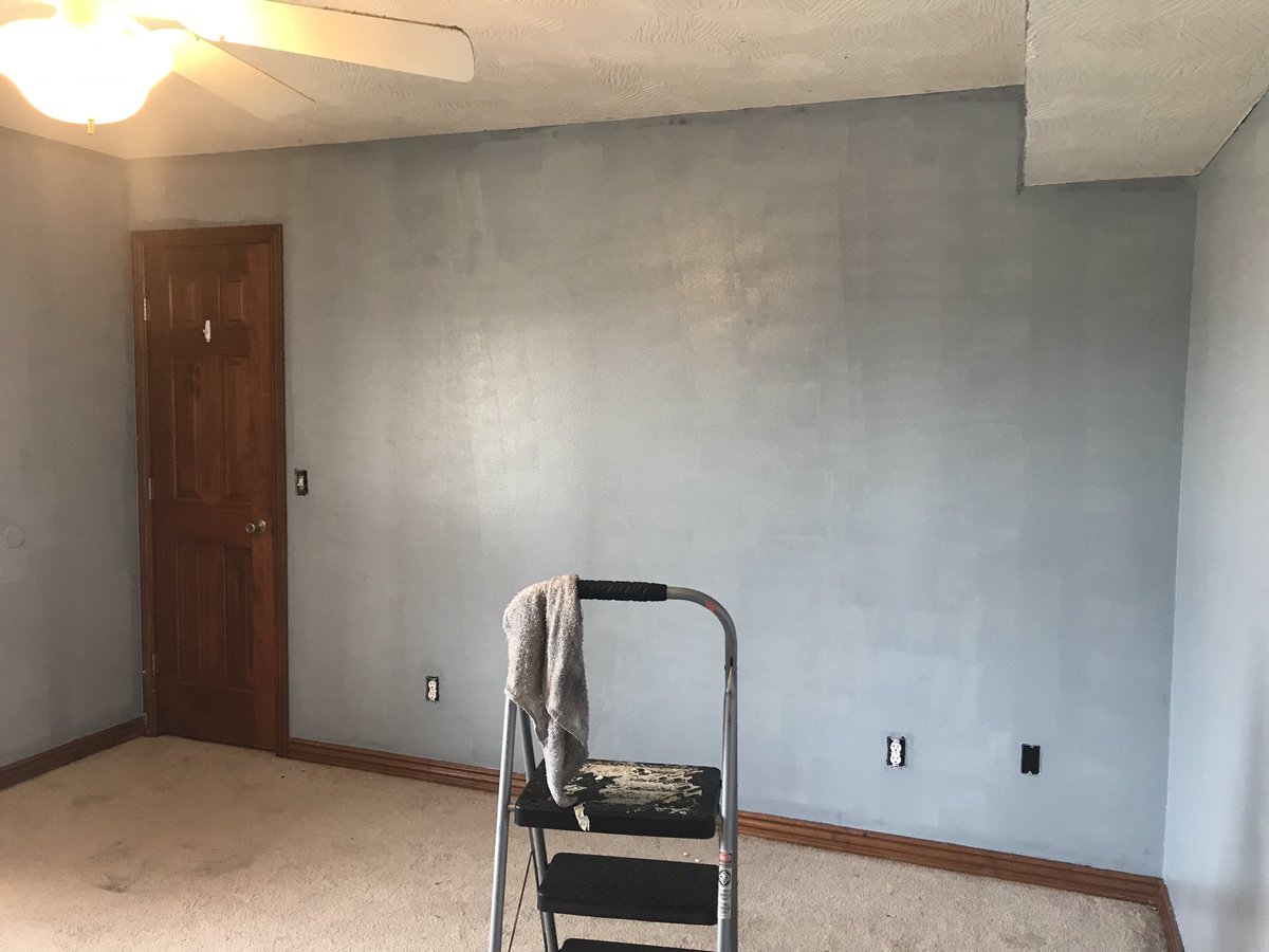 zappew1's tweet photo. The first coat of paint is up on the new studio... looks a lot better than that dark blue! Almost out of paint though, so it looks like a trip to the hardware store is in my future. #twitch #who_crew #famdamnily #sportingblue https://t.co/lm50bt0Krp
