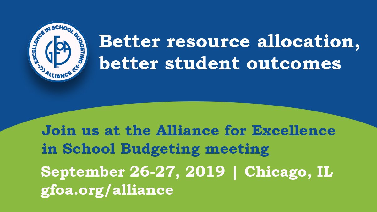 Come join the Alliance in Chicago, September 26-27, to improve your planning and budget processes! Learn more: gfoa.org/training/33486 #smarterschoolspending #betterbudgeting #bestpractices #GFOA