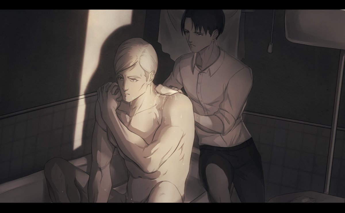 "...the way Erwin sat in the tub, slumped over, his body useless, how Levi...