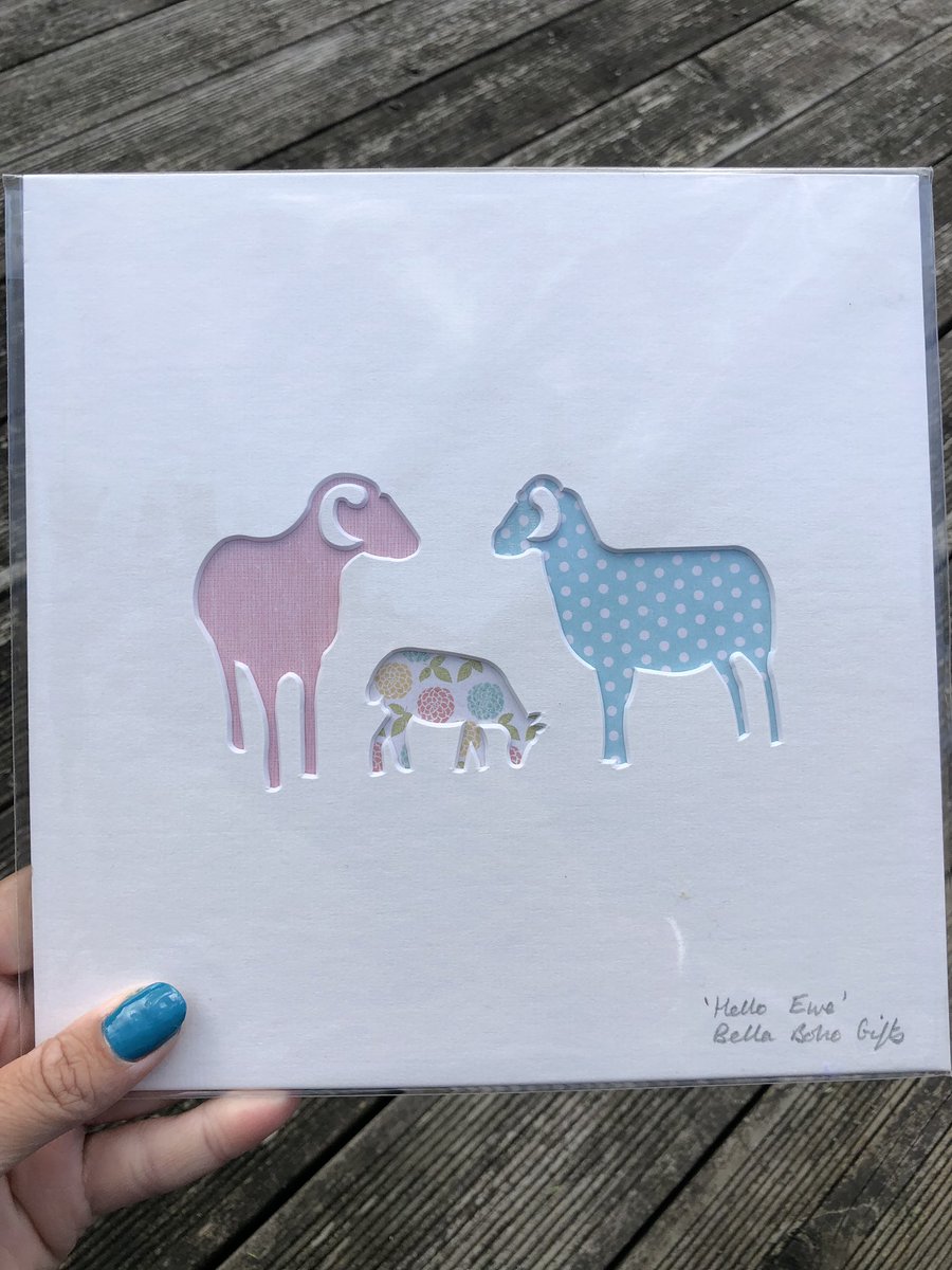 BellaBoho's tweet photo. SALE: for £15 each plus P&amp;P, receive a “Hello Ewe” pastel &amp; polka dot mount ready for you to find your own perfect frame. To buy, email hello@bellaboho.co.uk &amp; we’ll send you a PayPal invoice. #farmhouseinspired #sheep #sheepart #countryside #wiltshirehorn #indieartist https://t.co/x6GorEJesN