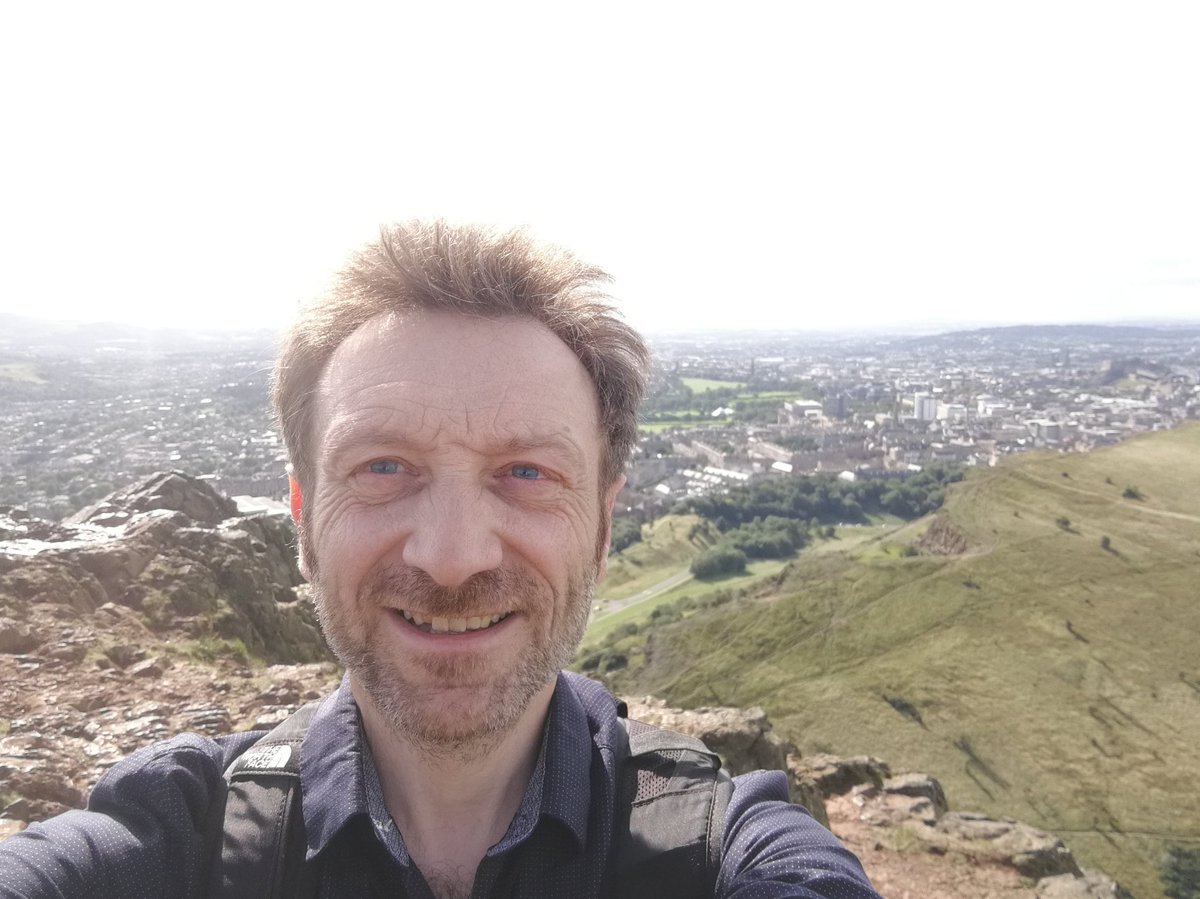 RichardPulsford's tweet photo. Climbed Arthur's Seat to try out some semaphore. Surprisingly not flagging. #JokeOfTheFringe #RollUpSmirk https://t.co/hrGDfAudoT