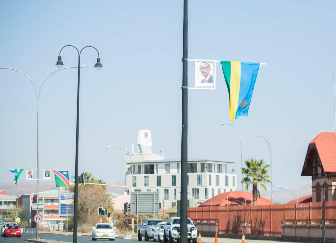 UrugwiroVillage's tweet photo. President Kagame and First Lady Jeannette Kagame have arrived in Windhoek,Namibia for a three day State Visit https://t.co/Sfn7KFR2US