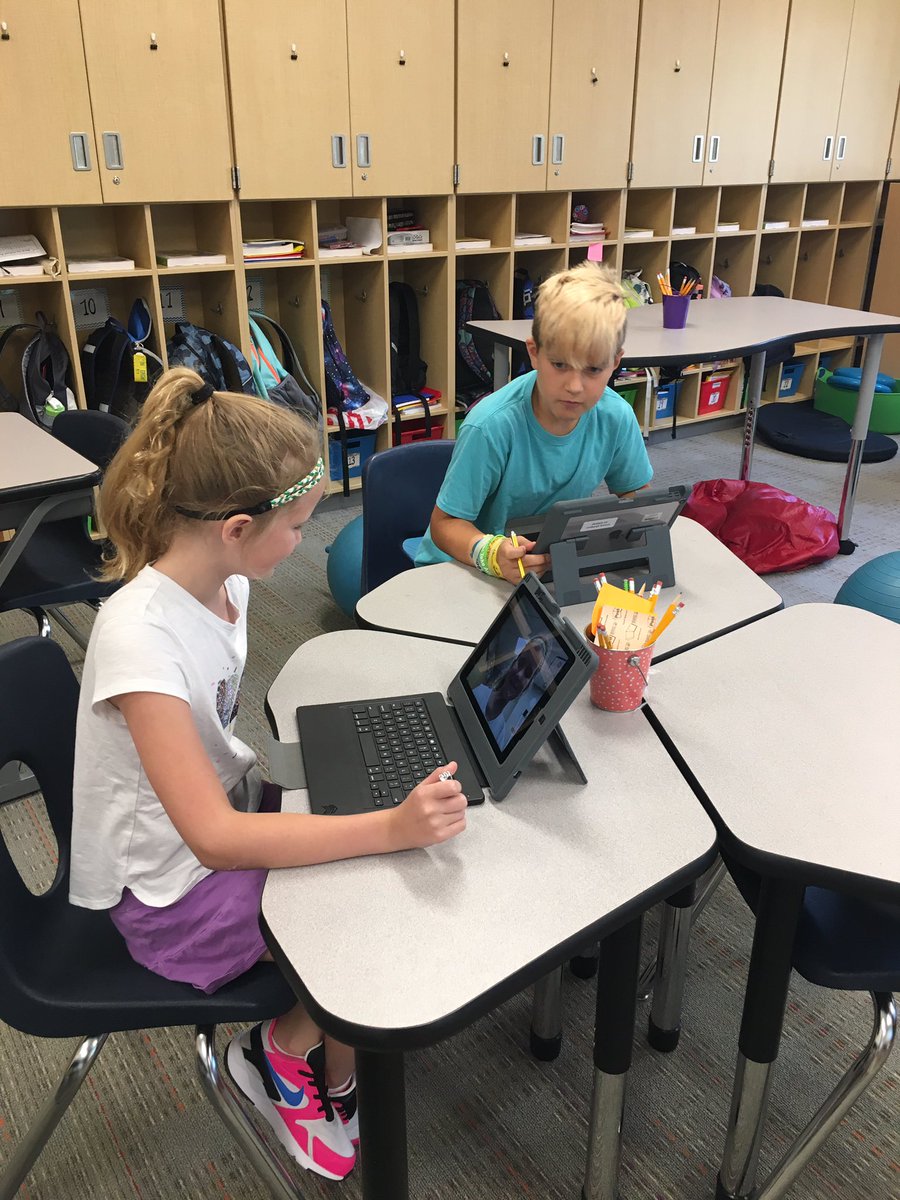 KruegerClass's tweet photo. So excited to be 1:1 this year with the Technology Impact Study! Shoutout to Crestwood for the awesome scavenger hunt @grade3withmisse @pichlerclass #edtech #LindberghLearns https://t.co/d7WLhksuJ8