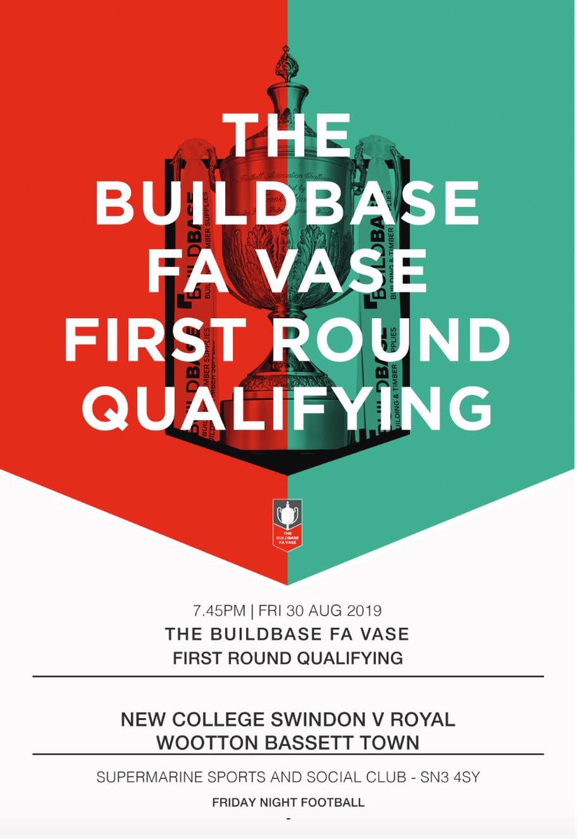 Our #favase tie against <a href="/RWBTFC/">Royal Wootton Bassett Town FC</a> is Friday 30th Aug. 7:45pm ko ⚽️⚽️