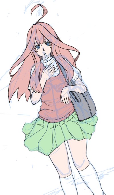 むつうらノルさんがTwitterに投稿した中野五月(五等分の花嫁)のイラスト。