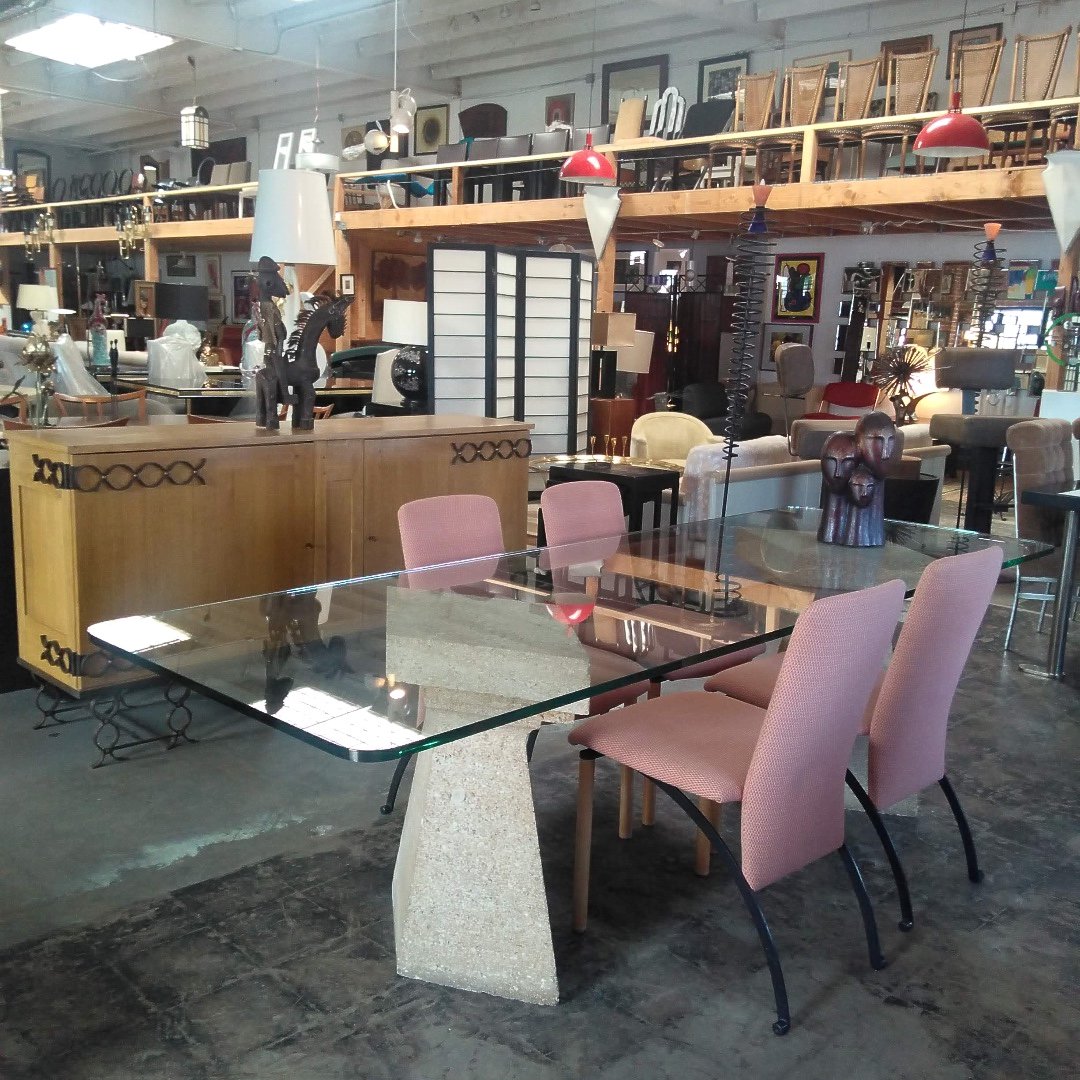 galeriesommerla's tweet photo. Unique glass and limestone table by French decorator Alberto Pinto. H: 29" W: 102.5"
Dining room chairs in wood and steel by Castelijn Meubelindustrie in the Netherlands. W: 17.5" H: 19.0"
Rare credenza by Jean Royère in oak and iron
H: 37.5" W: 70.75" D: 18.25" https://t.co/rxba0yc978