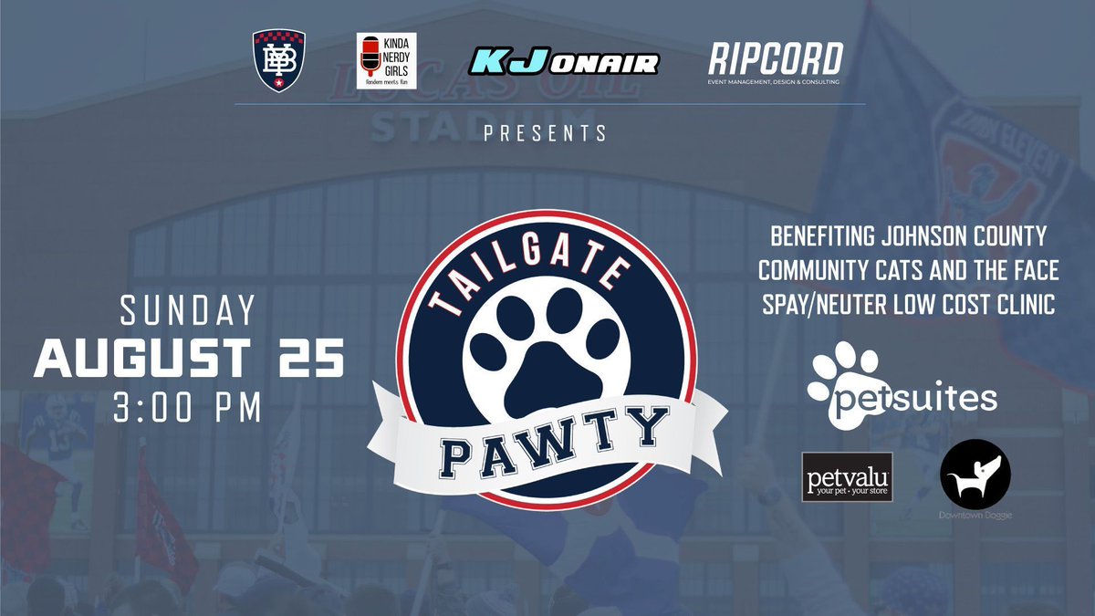 The_BYB's tweet photo. ✏️ your 📅 for August 25th

Our Tailgate PAWTY🐾 is coming up THIS SUNDAY! Join us, @kjonair, @KindaNerdyGirls along with @RipcordEvents, @PetValuUS and @PetSuitesUSA help the 🐱🐶! All proceeds benefit @FACEspayneuter and Johnson County Community Cats! https://t.co/z3DdYyr3AC