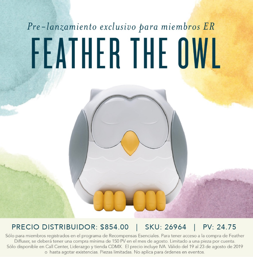OilycareA's tweet photo. 🌠🦉¡Pre-Lanzamiento exclusivo de miembros de ER!
Difusor Feather the Owl difusor. Un increíble regalo para el más pequeño de casa este regreso a clases.

*Solo estará disponible por vía Servicio al Cliente, liderazgo y tienda CDMX.  Vigencia del 19 al 23 de agosto del 2019 https://t.co/MxGK1hpQd7