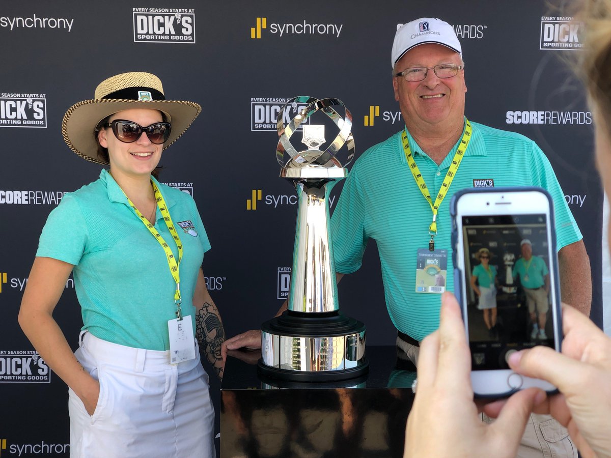 synchrony's tweet photo. Fun weekend in Endicott, NY at the @Dicks Open, supporting our partner of 18 years. May the trophy always be within reach. #ScoreRewards https://t.co/6LFVkZ1FxD