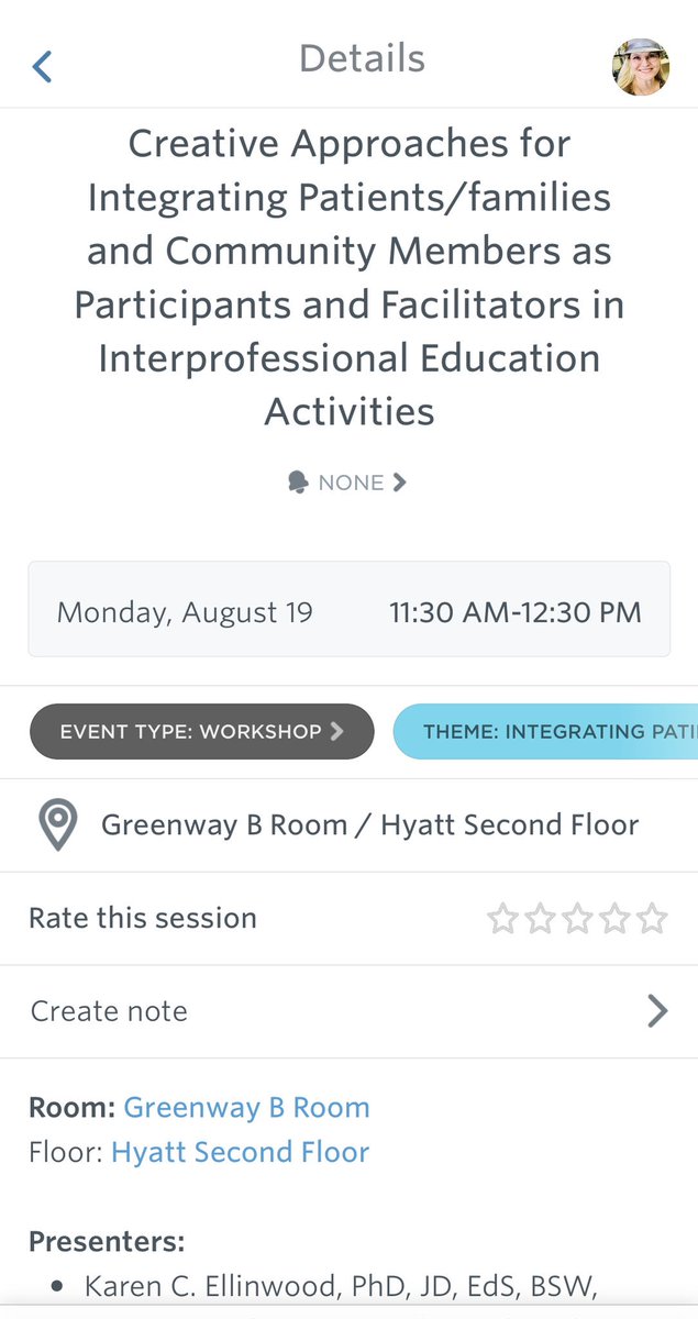 MargieArnett's tweet photo. Looking for a #creative way to use patients/family or community?

We have a workshop for you!
Health professions students in #IPE #nexussummit2019 

Join us at 11:30 in Greenway B. https://t.co/LNZ97Qw0BZ