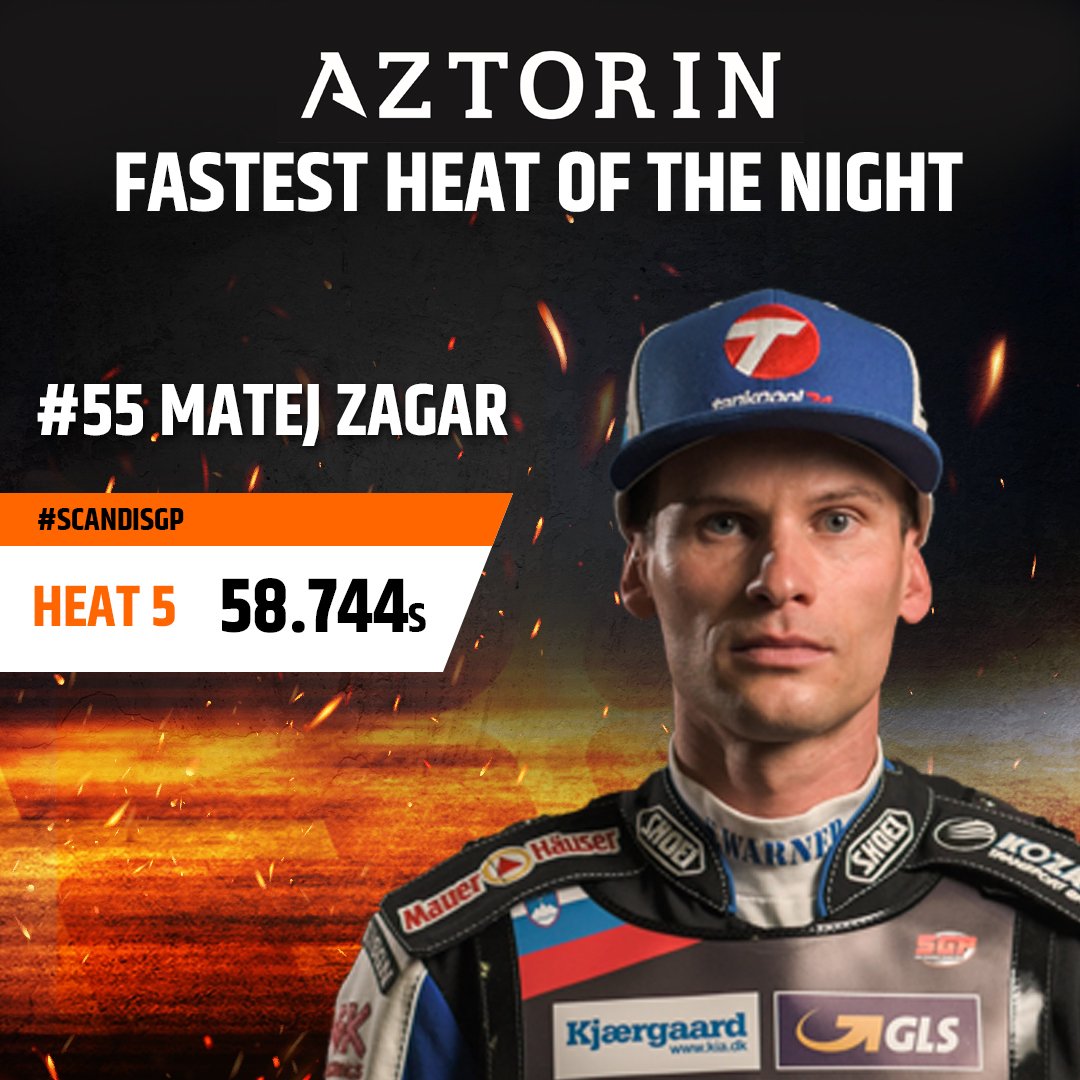 SpeedwayGP's tweet photo. Well done to @MatejZagar55 🇸🇮 who picks up the @Aztorin Fastest Heat of the Night award from the #ScandiSGP! 👏 https://t.co/NT70D0zgTX