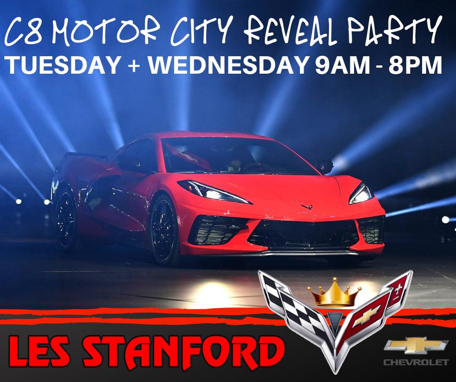 LesStanford's tweet photo. Are you ready to get up and close and personal with the all new mid-engine Corvette C8?! WE ARE! Be here Tuesday and Wednesday (August 20th + 21st)! #CorvetteKing #AllHailTheKing #LesStanfordFamily 👑

Address: 21730 Michigan Avenue, Dearborn, MI 48124 https://t.co/9T1FA5XiZ2