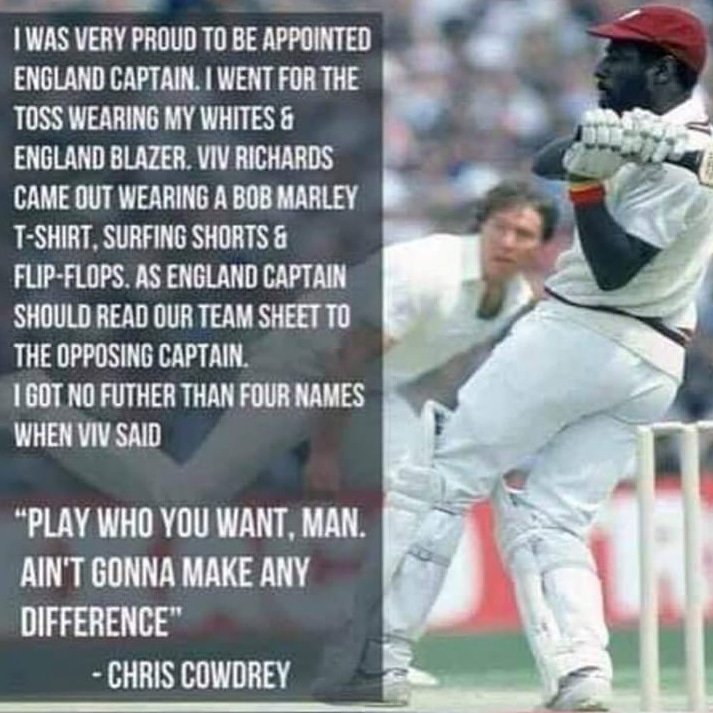 The most confident cricketer of all time!!! <a href="/ivivianrichards/">Sir Vivian Richards</a> 💯