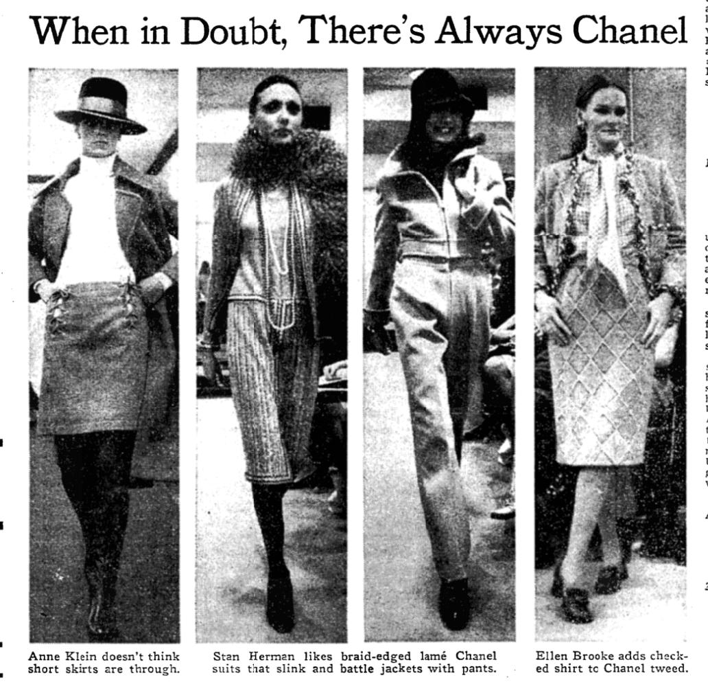 The New York Times Archives on Twitter: "Coco Chanel, the fashion designer, was on this day in 1883. The Times wrote about the longevity of her designs in a 1970 article: "
