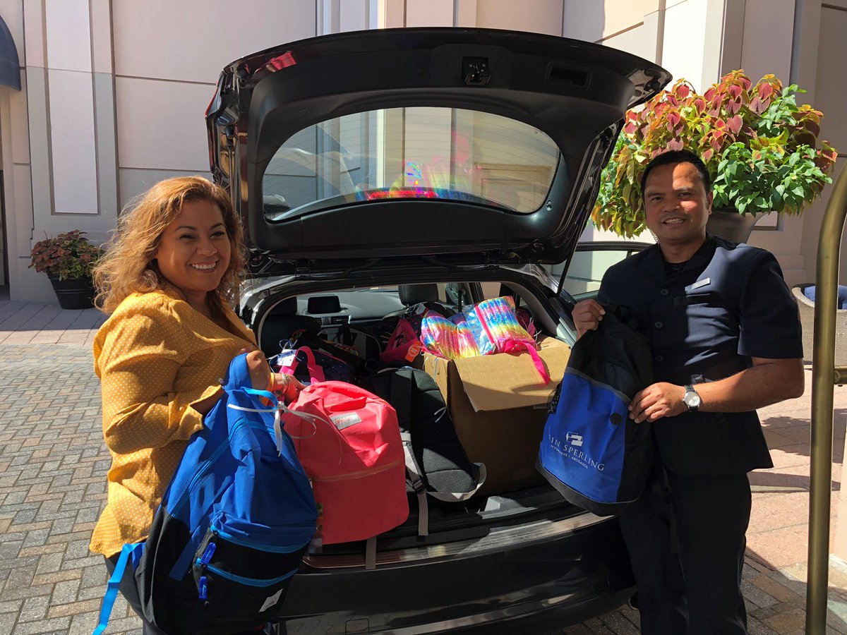 AHCInc's tweet photo. Huge thanks to @CrystalGateway @MHCrystalCity @RenArlington and @RitzCarlton @RitzCarltonCSR for the wonderful, stuffed backpacks for our students. The kids will love them! #Community Partners #CommunityFootprints @takesavillage https://t.co/IV1qOPD3Bq