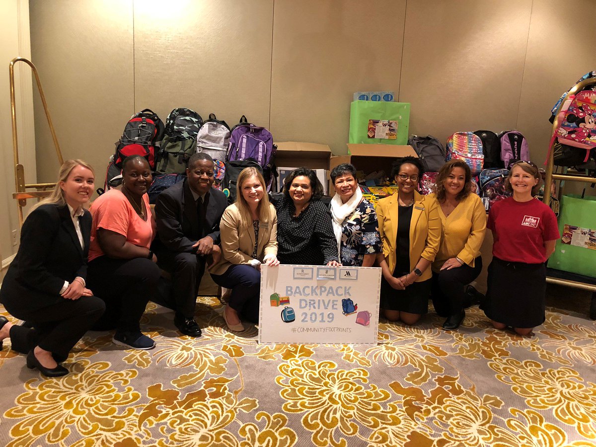 AHCInc's tweet photo. Huge thanks to @CrystalGateway @MHCrystalCity @RenArlington and @RitzCarlton @RitzCarltonCSR for the wonderful, stuffed backpacks for our students. The kids will love them! #Community Partners #CommunityFootprints @takesavillage https://t.co/IV1qOPD3Bq