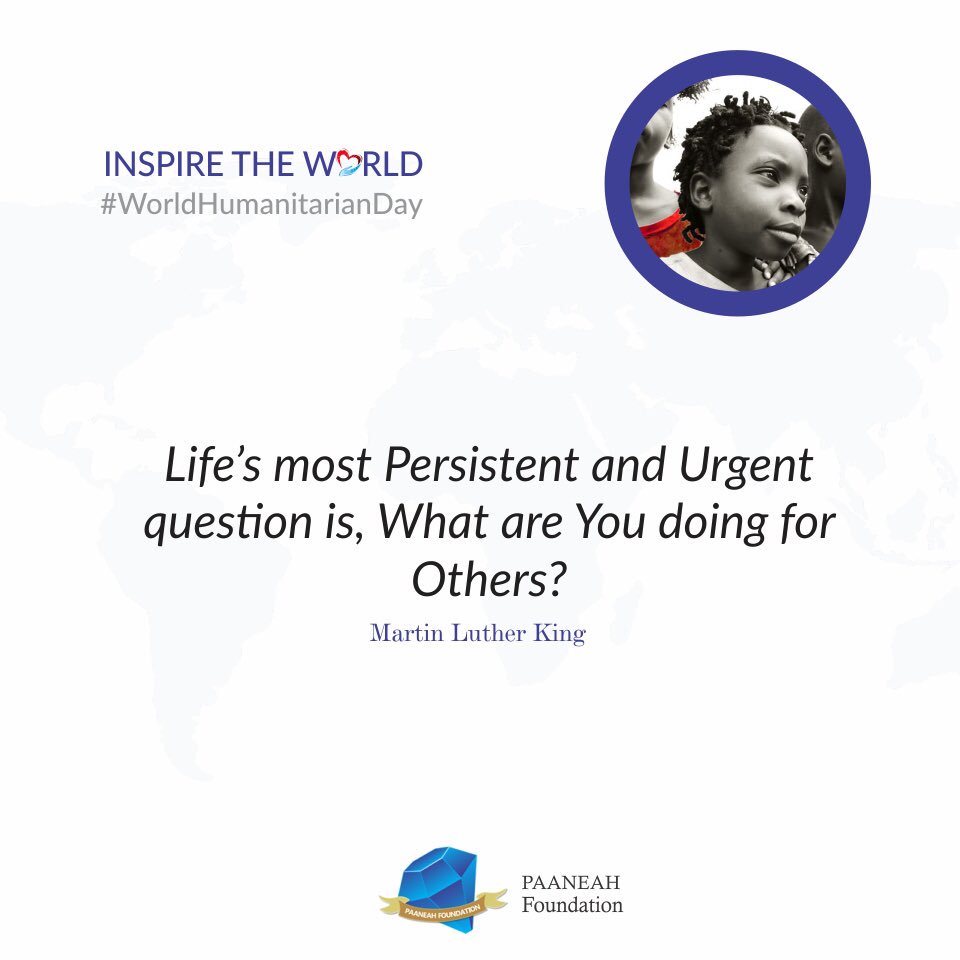 PaaneahF's tweet photo. We are excited about #WorldHumanitarianDay. It is important for us to reaffirm our commitment to the cause of humanity. https://t.co/feadQuMj6q