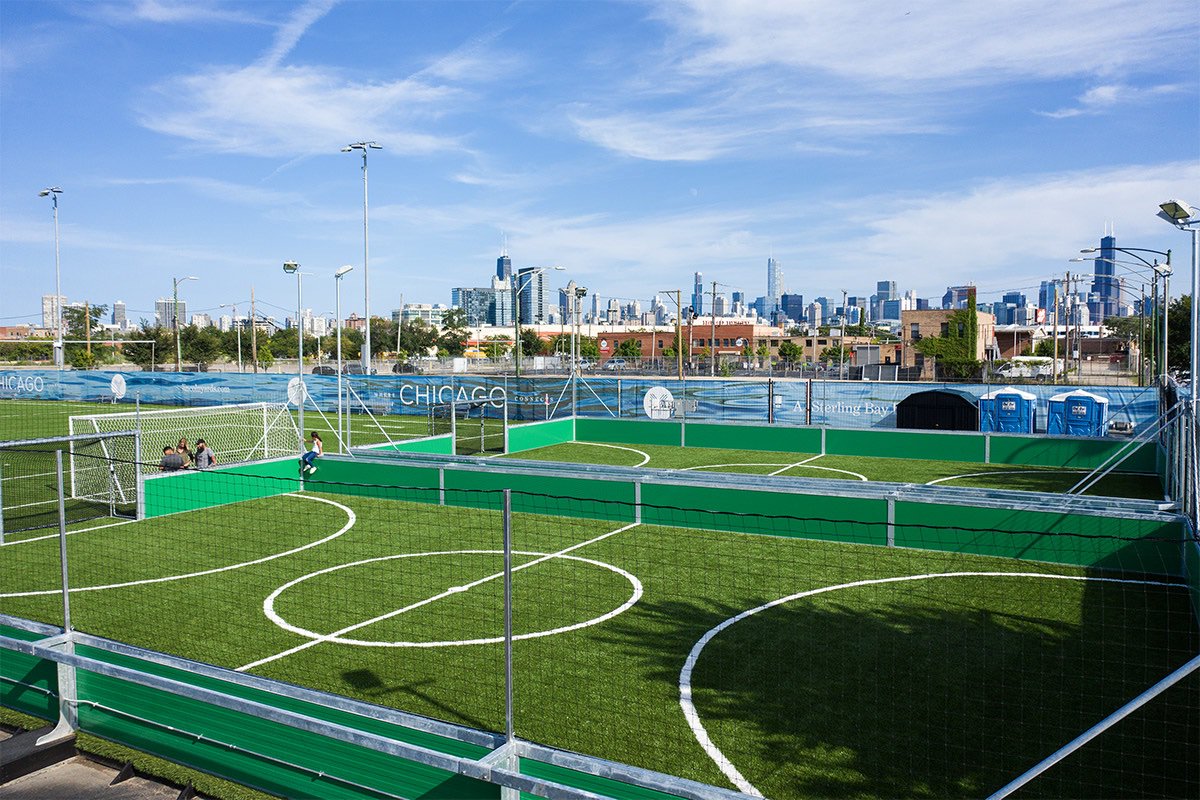 SoccerGround's tweet photo. What a view! #FleetFields @LincolnYards Chicago, IL https://t.co/ygt0nXjPVU
