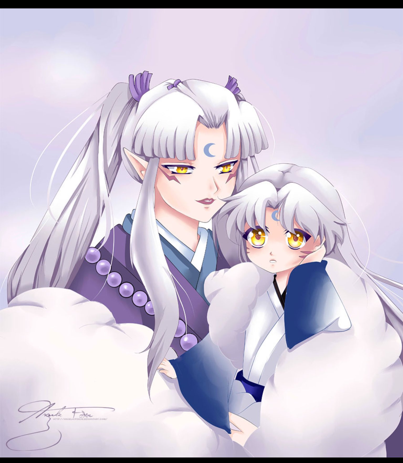 “Inukimi and little sesshomaru #inuyasha #sesshomaru #inukimi #kagome #anim...