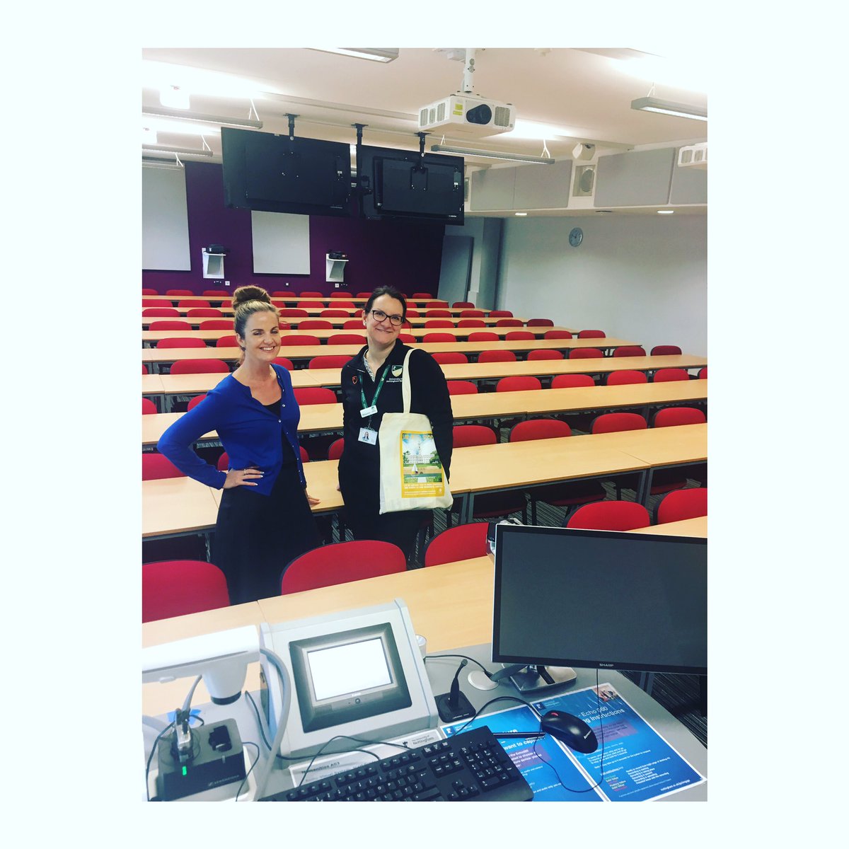 NottinghamConf's tweet photo. Lovely to take Rhiannon, Business Development Assistant @uonsport to visit some of our conference spaces and fabulous AV setup within #HumanitiesBuilding with Sales Director Katie π€ #BuildingRelationships #Teamwork #NottsConf #Oneof500MeetingSpaces https://t.co/y4ubkwpchb