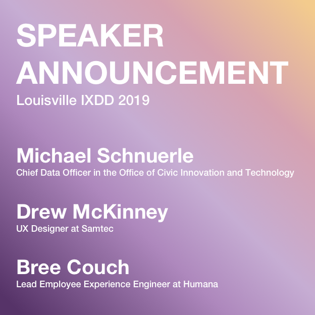 We're thrilled to announce our Speakers for IxDD 2019! Learn all about them on our Meetup page!