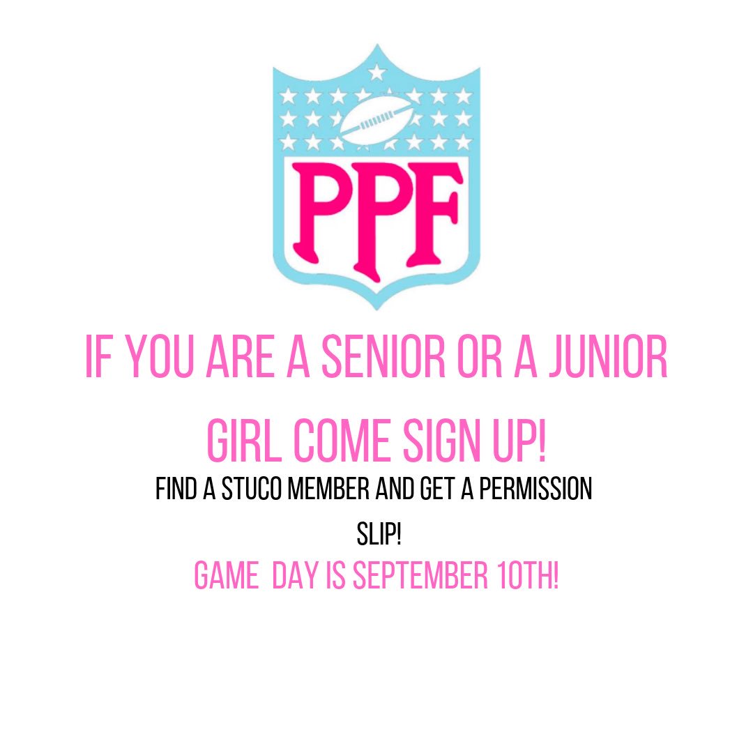 ajstuco's tweet photo. If you want to do powderpuff get a permission slip from a stuco member! #AJprospectors #Weminehumanpotential #AJstuco #Apachejunctionhighschool https://t.co/MvF21hDcAr