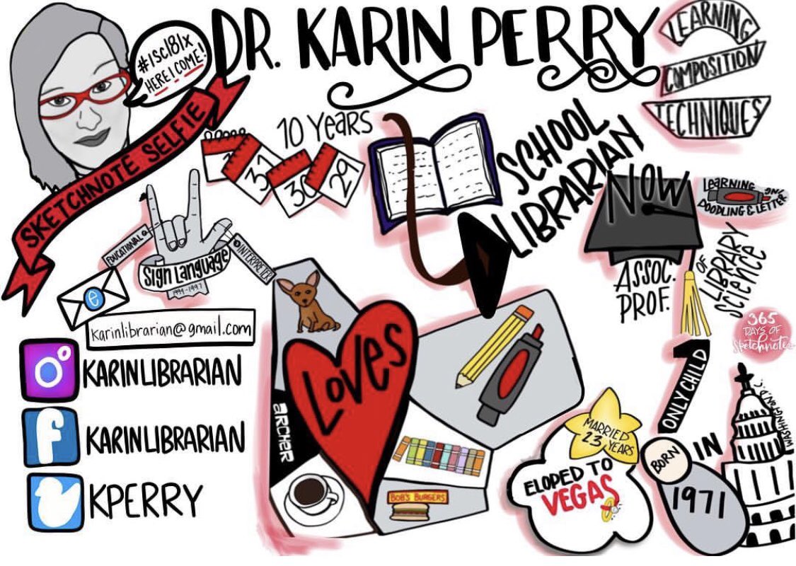 kperry's tweet photo. Here is last year’s #sketchnoteselfie I did for #isc18lx I can’t wait to get to Paris for #isc19fr @Sketchnote_Camp I might do a new  selfie, but just in case I don’t at least I have one out there for this year. https://t.co/zVR8JDBedh