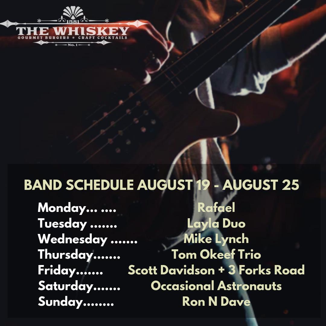 This week's live music line up #downatthewhiskey #livemusicorlando #orlandorestaurants #bestburgersintown #thewhiskey #orlandomusic