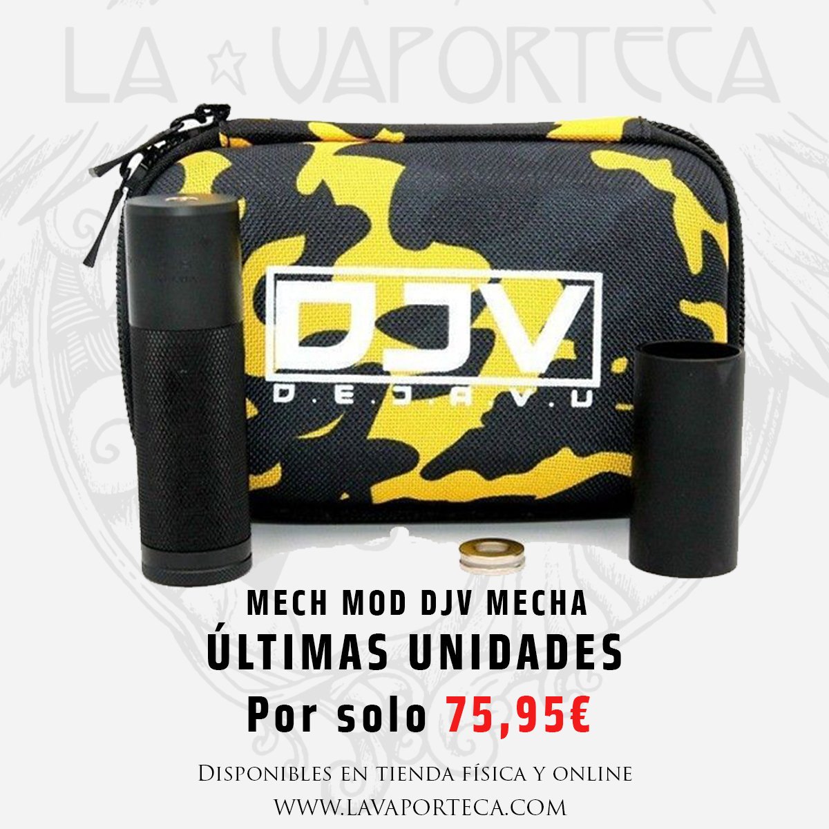 LaVaportecaCOM's tweet photo. ¡Últimas unidades! MECH MOD DJV MECHA🔥 potente mod mecánico⚙️ de gama alta 🏆 diseñado por el famoso crítico de Youtube📹  Adrian Lo Dejavu

🛒 https://t.co/zXxt86Trbg por solo 75,95€ y envío GRATIS

#vaper #vapers #vapeo #vape #sinhumos #vapesafe #vapelife #eliquidos #mods https://t.co/NMoQbkDiDt