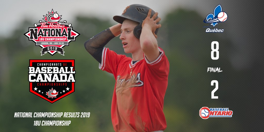 BaseballCANNats's tweet photo. #BCanNats19 18U Championship GOLD MEDAL Results 🏆🥇🥇🥇

After a 12-hour rain delay, @baseballquebec finishes off their victory and grabs Gold over @BaseballOntario! Congratulations to both teams and all squads this tournament!

📊https://t.co/LuQ1sVmjyl https://t.co/uhOvjSNqU2